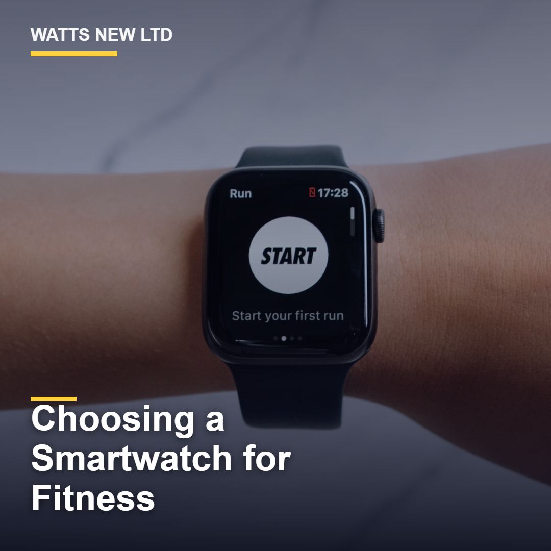 Fitness smartwatch displaying a running app
